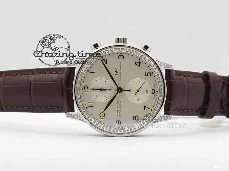MIROTIME 1219 Portuguese IW3714 Diam ZF V2 1:1 Best Edition White Dial RG Numbers On Brown Leather Strap A79350 (Slim Movement) Fashionable 7246